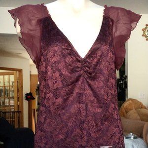 lacy magenta top